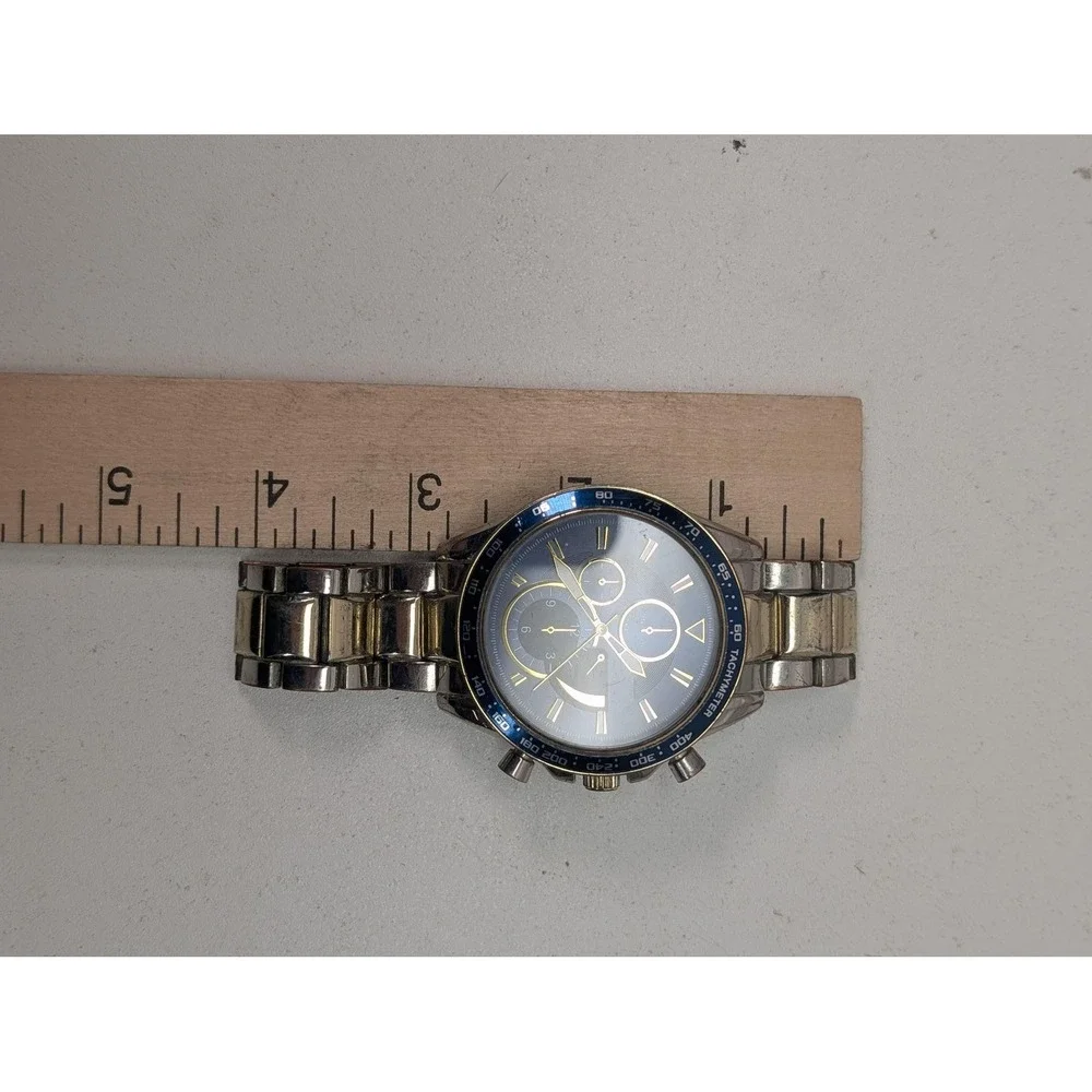 FMD Mens Watch 44mm Blue Dial‎ Silver Tachymeter Chronograph FMD 1803 Bracelet